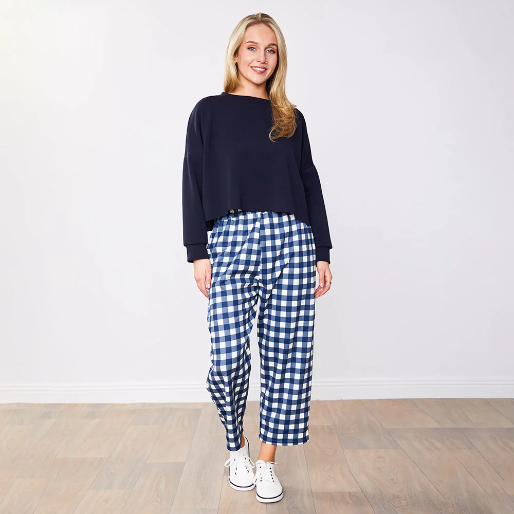 Tessa Trousers (Blue Checkered) - Image 2