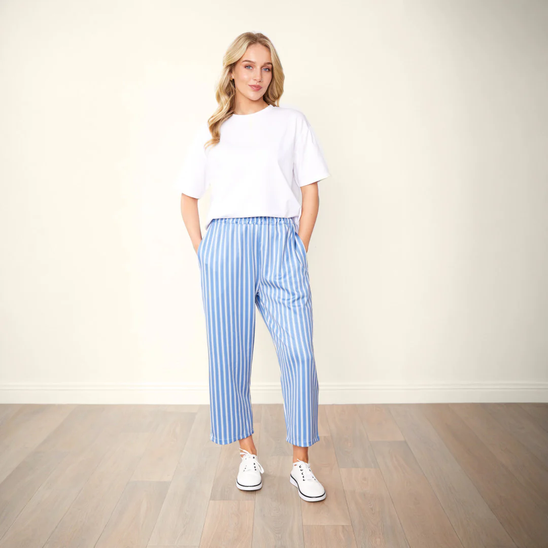 Tessa Trousers (Blue/Grey Stripe) - Image 2