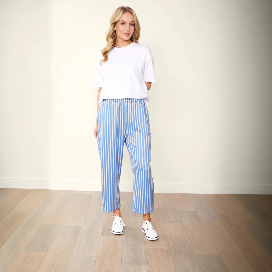 Tessa Trousers (Blue/Grey Stripe) - Image 7