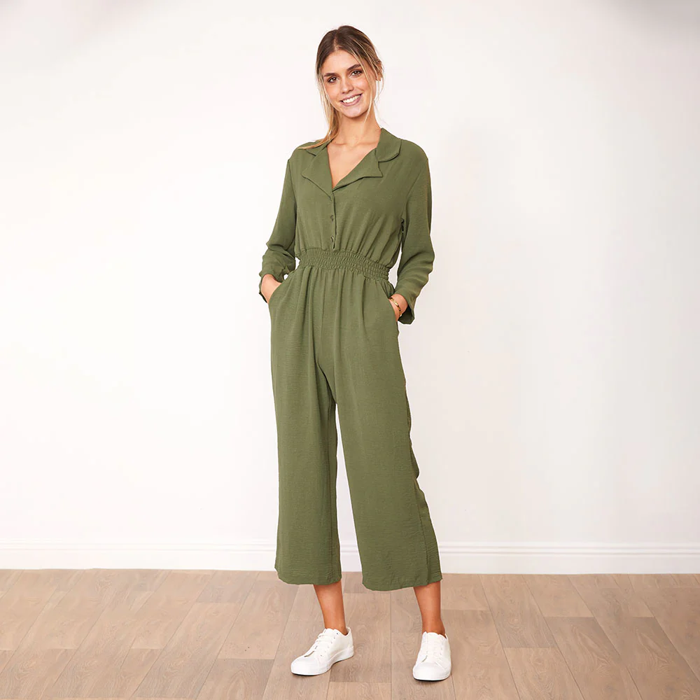 Thea Jumpsuit (Khaki) - Image 3