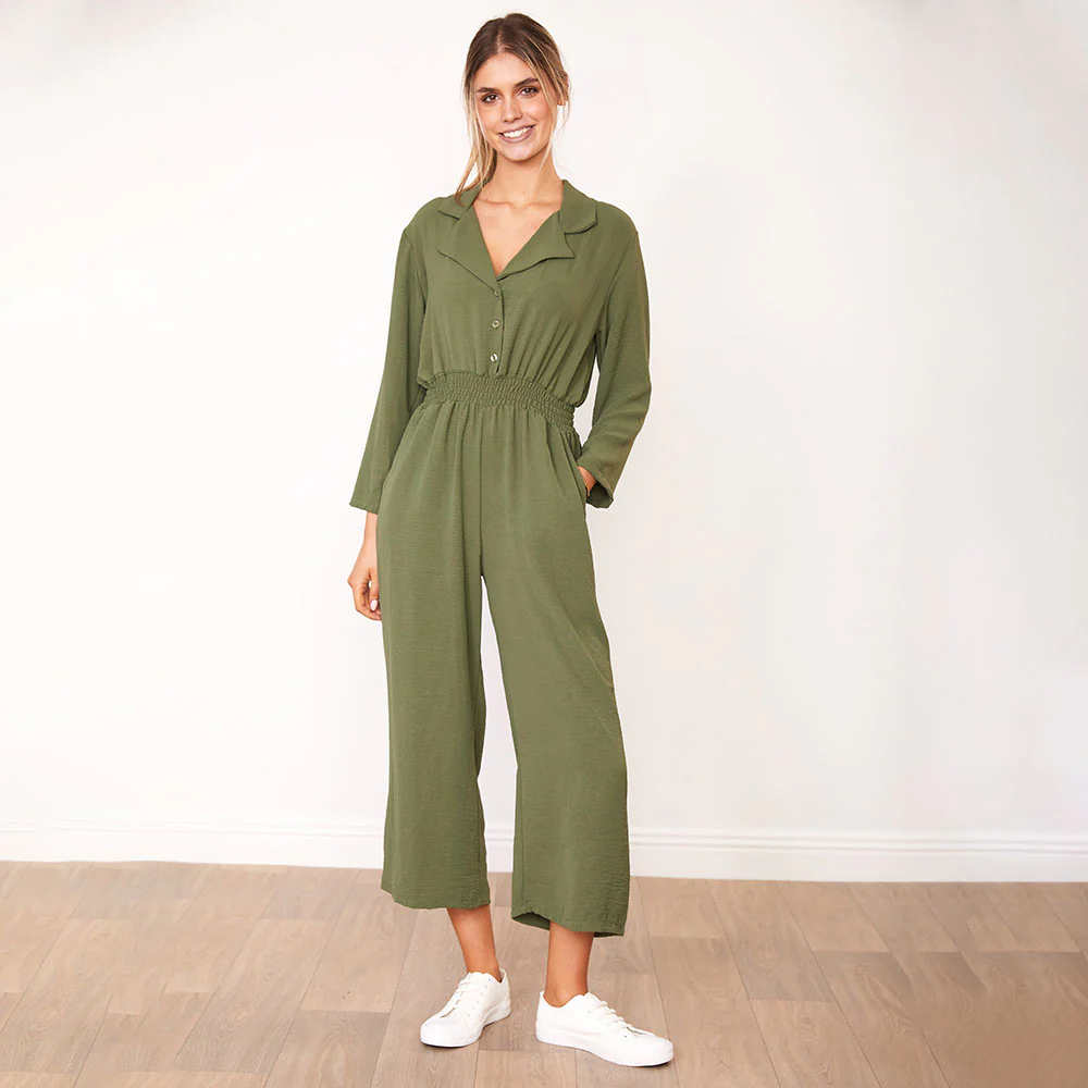 Thea Jumpsuit (Khaki) - Image 4