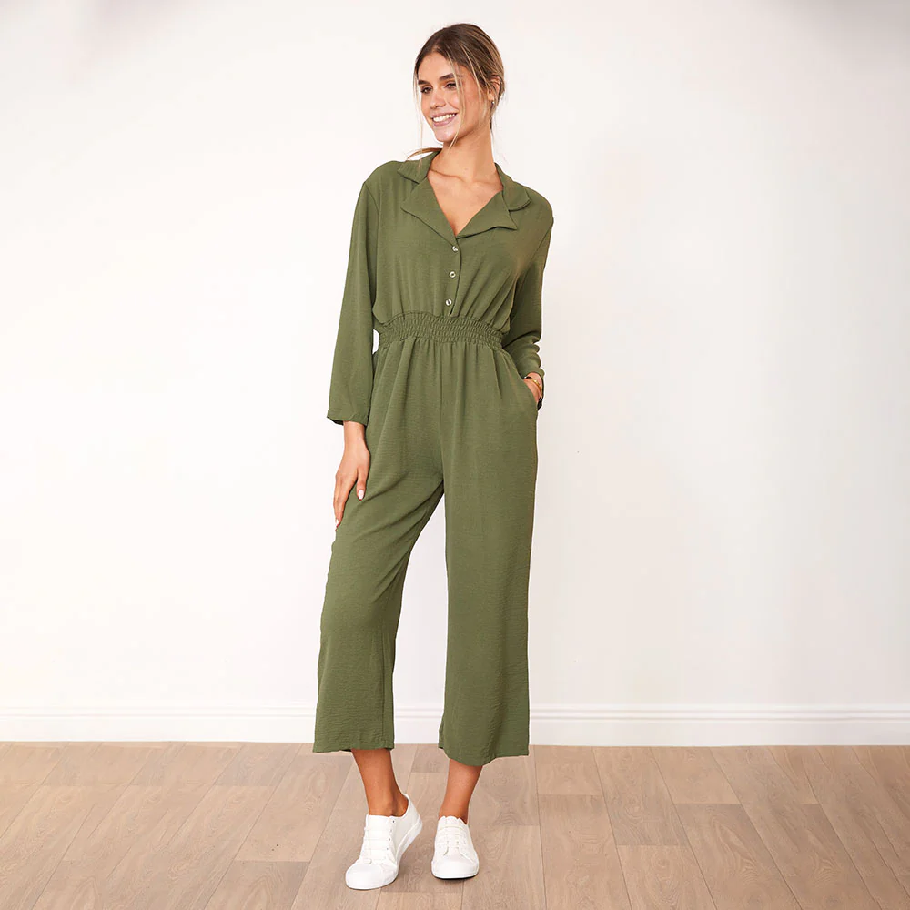 Thea Jumpsuit (Khaki) - Image 5