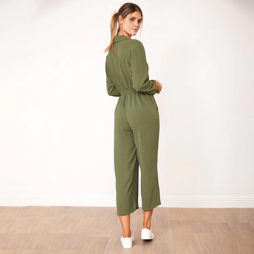 Thea Jumpsuit (Khaki) - Image 7
