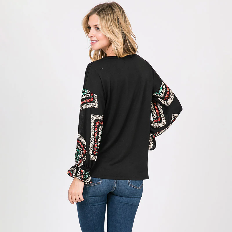Toby Flounce Sleeve Top Black - Image 8