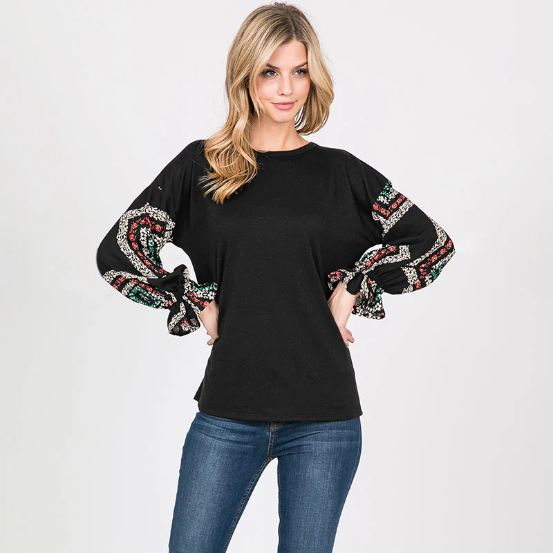 Toby Flounce Sleeve Top Black - Image 9