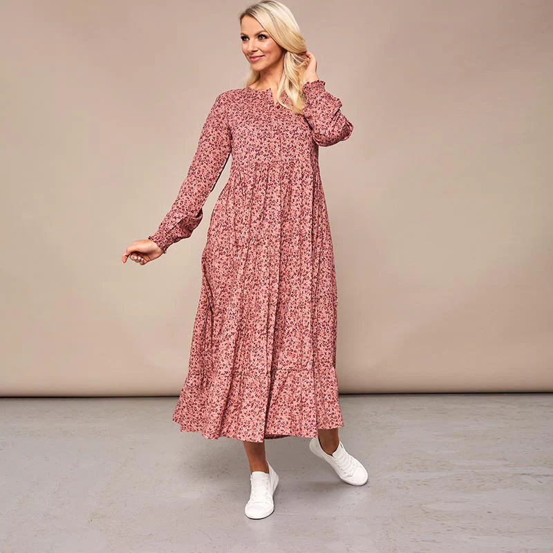 Toni Pink Floral Maxi Dress - Image 10