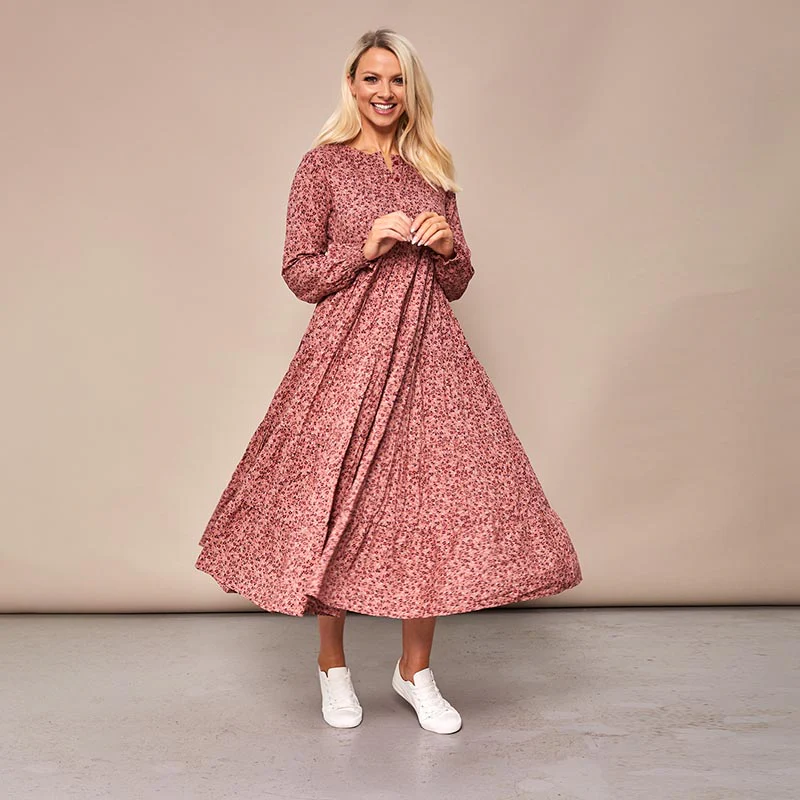 Toni Pink Floral Maxi Dress - Image 11
