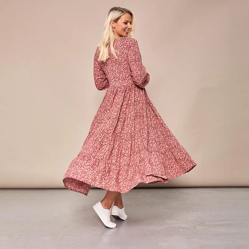 Toni Pink Floral Maxi Dress - Image 12
