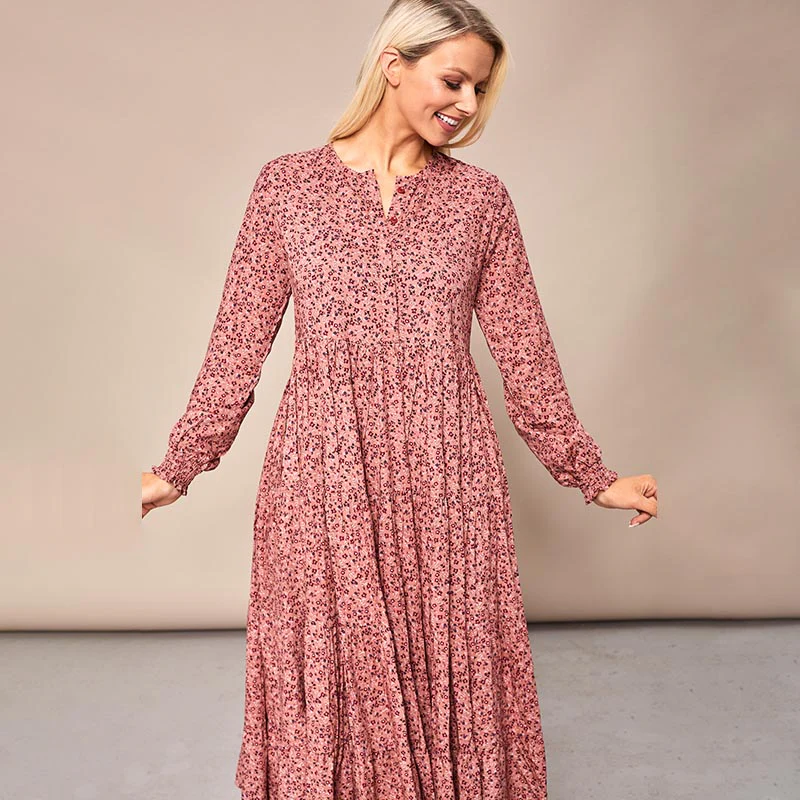 Toni Pink Floral Maxi Dress - Image 13