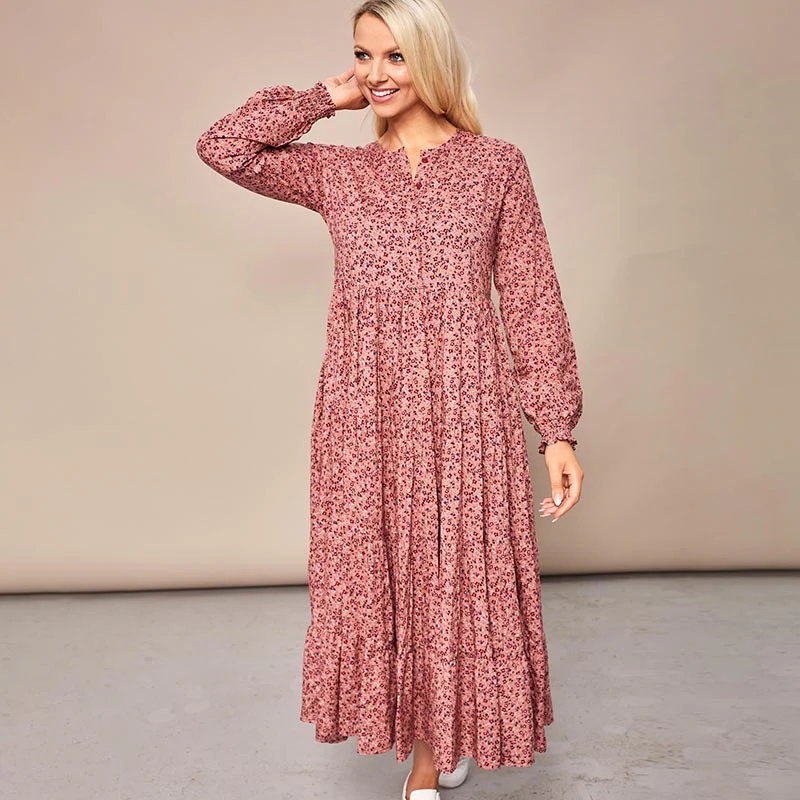Toni Pink Floral Maxi Dress - Image 14