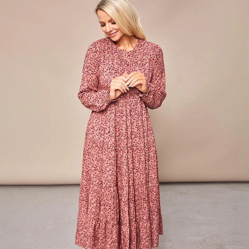 Toni Pink Floral Maxi Dress - Image 15