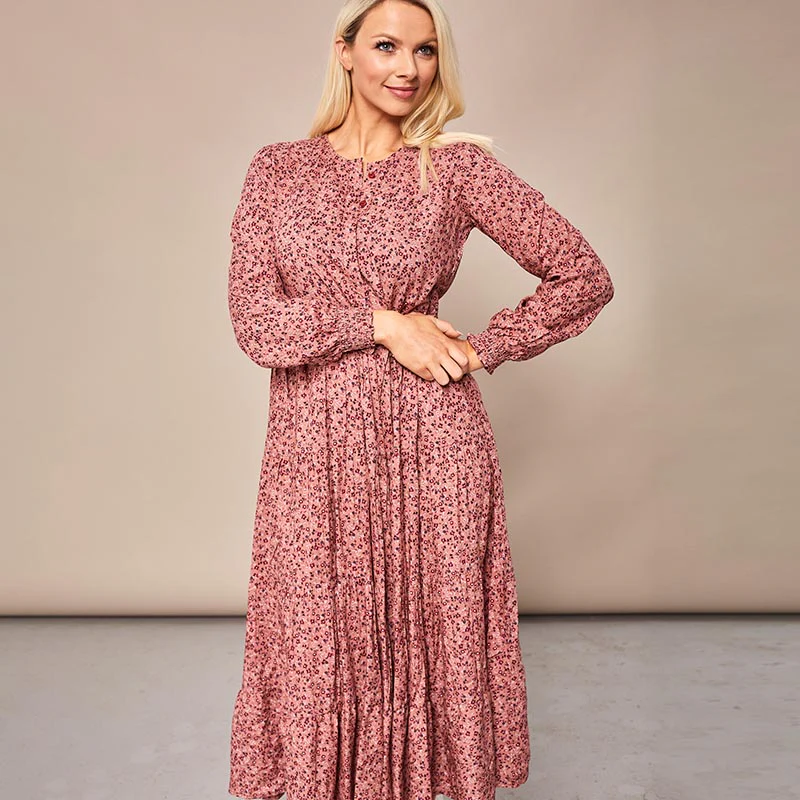 Toni Pink Floral Maxi Dress - Image 18