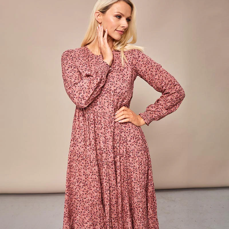 Toni Pink Floral Maxi Dress - Image 19