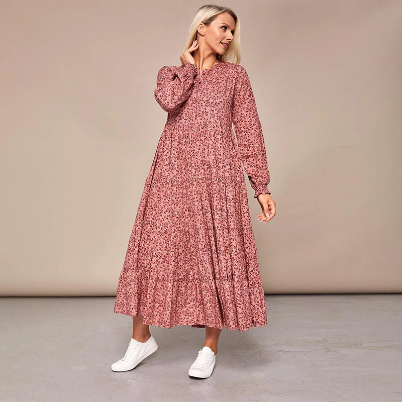 Toni Pink Floral Maxi Dress - Image 4
