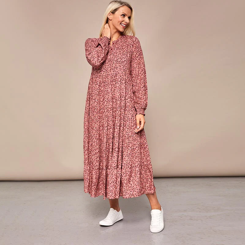 Toni Pink Floral Maxi Dress - Image 5