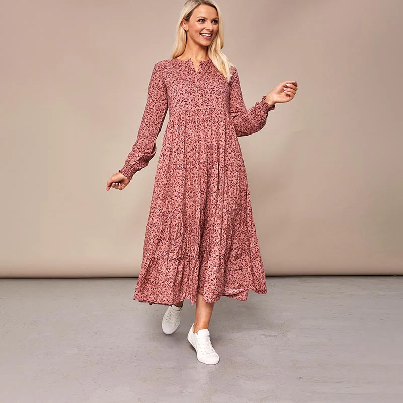 Toni Pink Floral Maxi Dress - Image 6