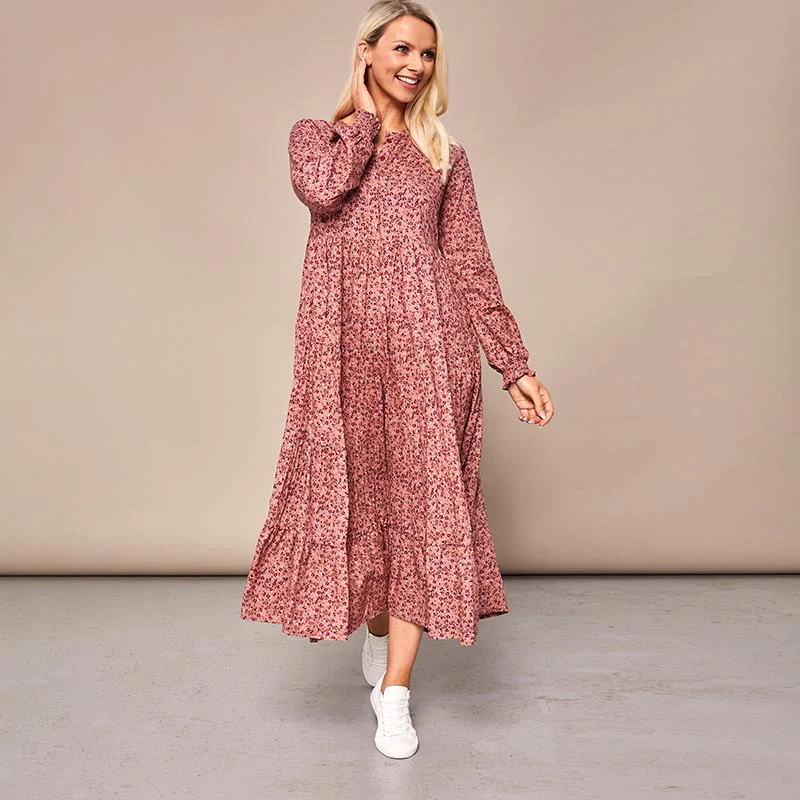 Toni Pink Floral Maxi Dress - Image 7