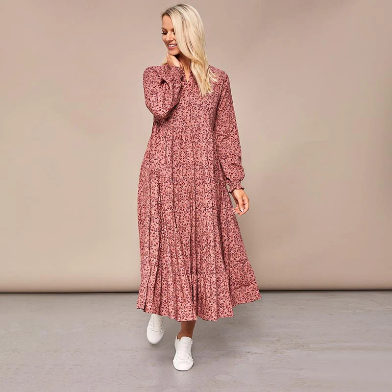 Toni Pink Floral Maxi Dress - Image 8