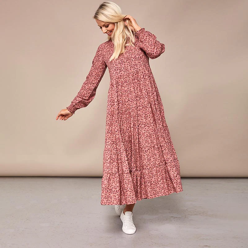 Toni Pink Floral Maxi Dress - Image 9