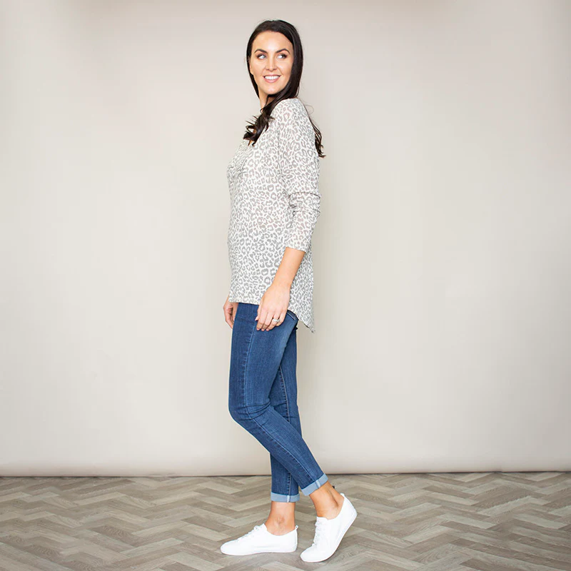 Garner Leopard Top (French Grey) - Image 2
