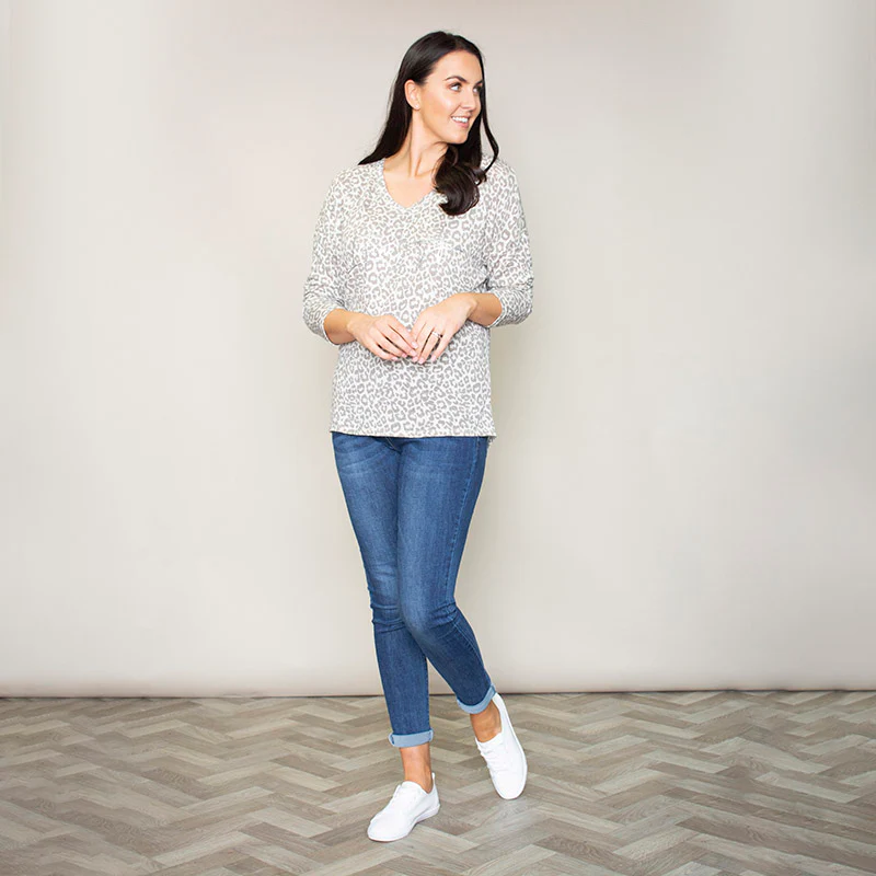 Garner Leopard Top (French Grey) - Image 5