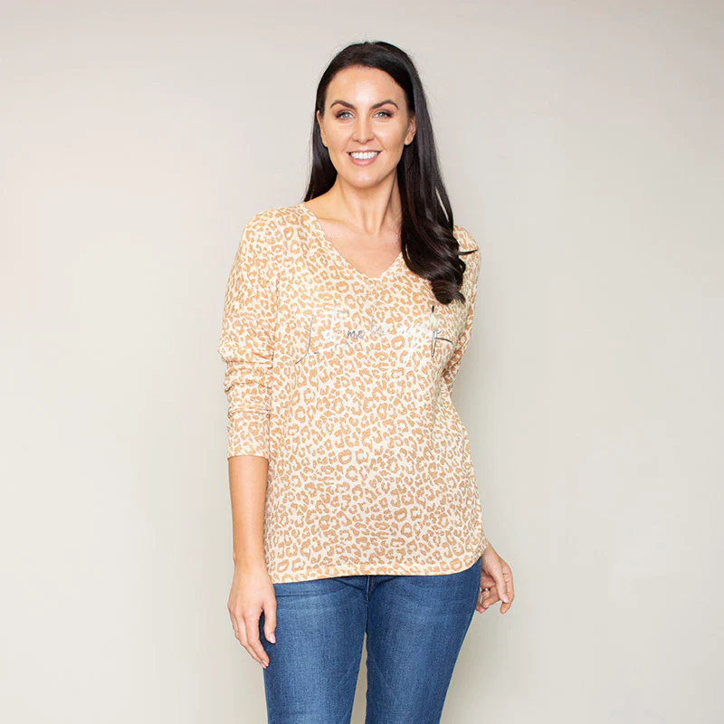Garner Leopard Top (Apricot)