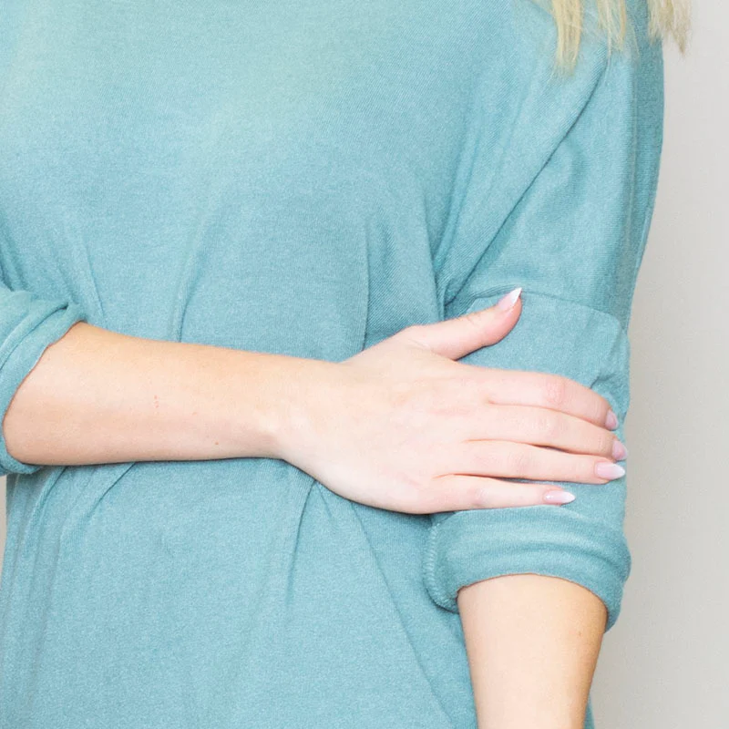 Lori V Neck Top (Teal) - Image 2