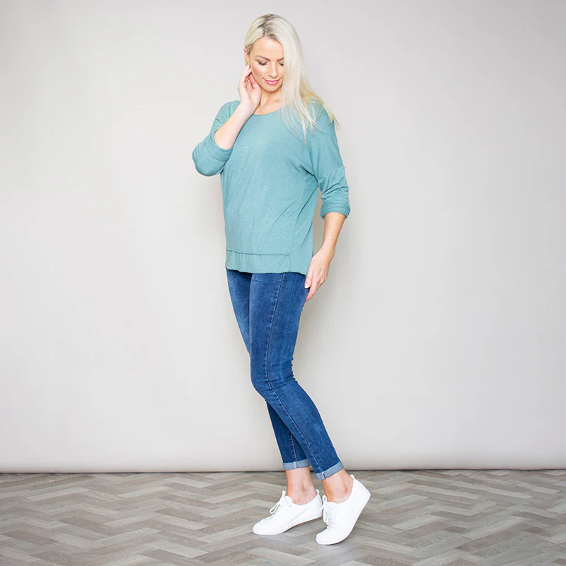 Lori V Neck Top (Teal) - Image 3