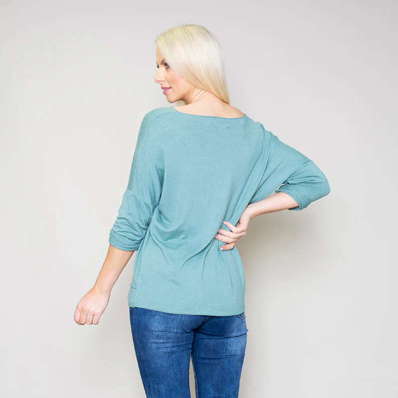 Lori V Neck Top (Teal) - Image 4