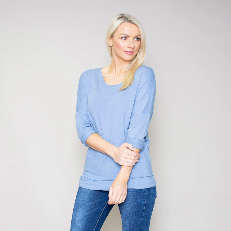 Lori V Neck Jumper (Blue) - Image 5
