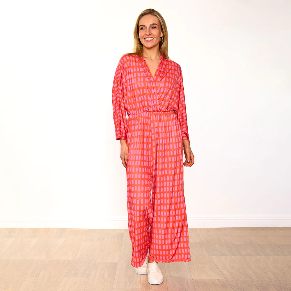 Vogue Jumpsuit (Pink/Red Grid) - Image 3
