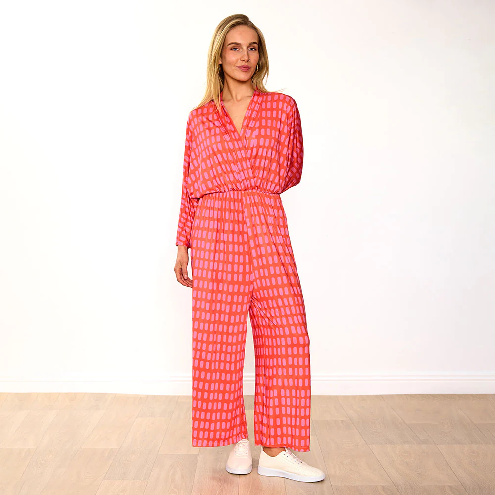 Vogue Jumpsuit (Pink/Red Grid) - Image 4