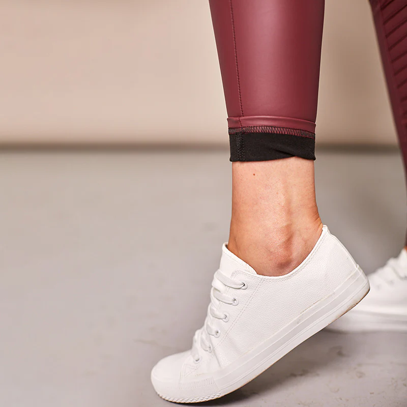 Wet Look Biker Leggings (Wine) - Image 11