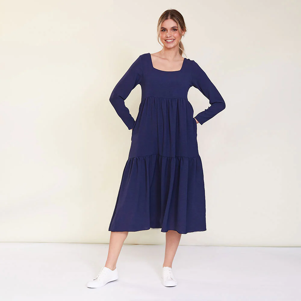 Zoe Dress (Navy) - Image 6